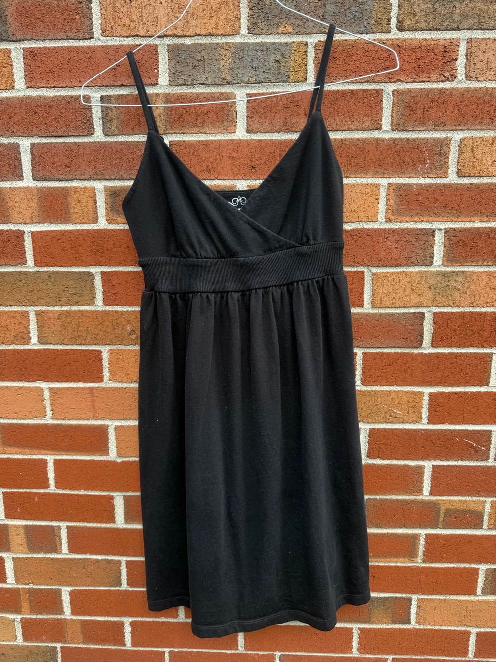 Old Navy Black Cotton Empire Waist Midi Sundress Size Medium